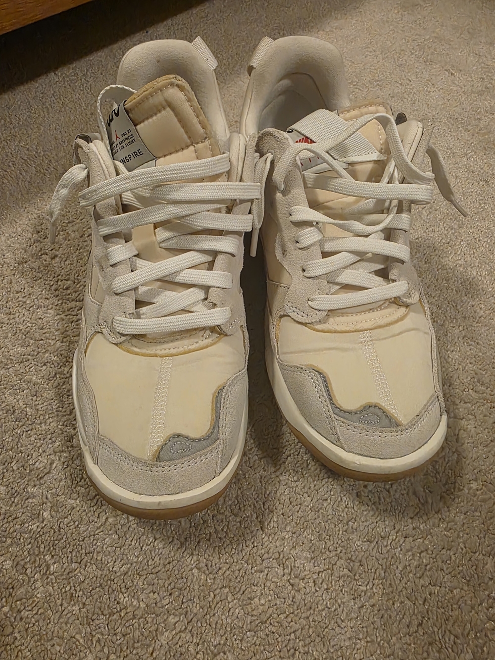 Nike Jordan Cream and Light Gray Women's Athletic Sneakers
